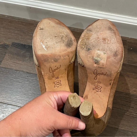 Joie Briona Suede Patchwork Heels in Chestnut Multi 38/8 - Picture 8 of 9